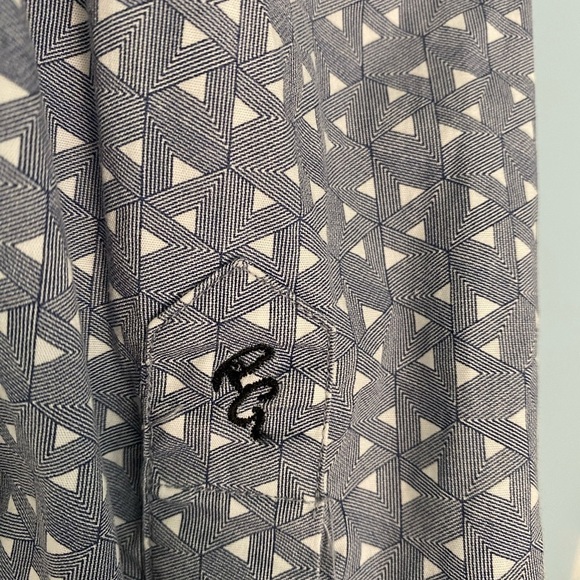 Robert Graham Shirt Men's XL Geometric Blue Button Up Classic Fit Flip Cuff - Picture 8 of 9